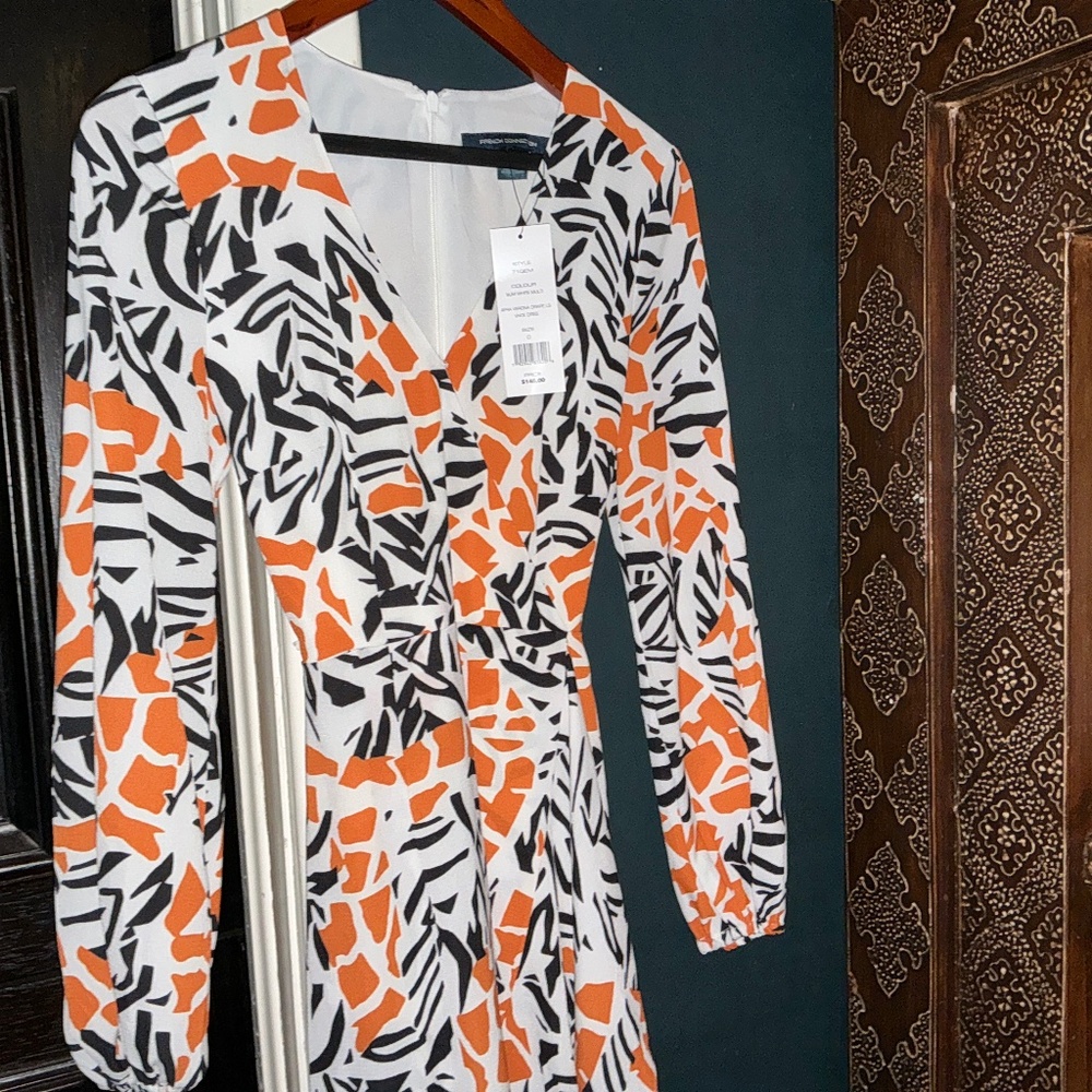 French Connection NWT Abstract Print Wrap Dress Size )